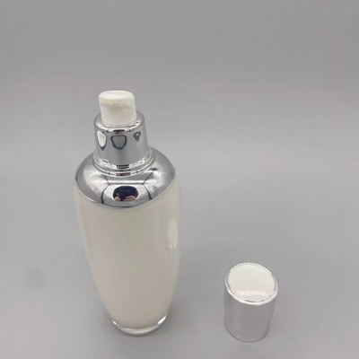 त्वचा टोनर कॉस्मेटिक लोशन पंप ओवल सिलेंडर प्लास्टिक पीएस एक्रिलिक बोतल