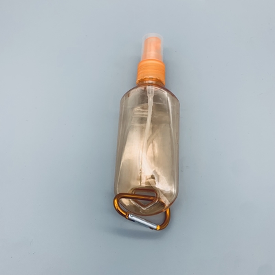 कारबिनर के साथ प्लास्टिक 60 मिलीलीटर खाली हाथ सेनिटाइज़र बोतल पीईटी स्प्रे यात्रा