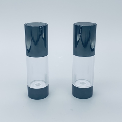 काला पारदर्शी एक्रिलिक वायुहीन बोतल वायुहीन प्रसाधन सामग्री