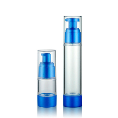 15ml 20mlALUM प्लास्टिक वैक्यूम बोतल में Anodized एल्यूमीनियम हेड कैप वैक्यूम बोतल सौंदर्य प्रसाधन